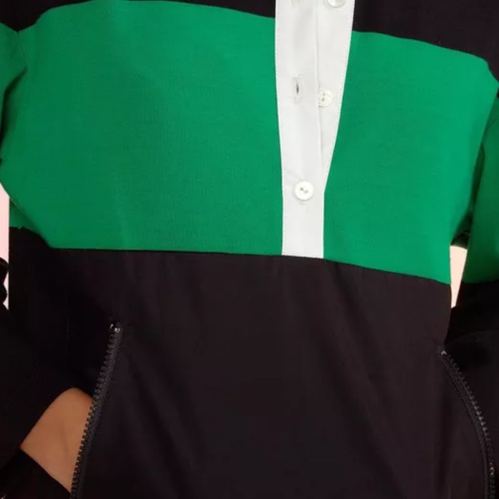 Cynthia Rowley Green and Black Jersey Knit Dress